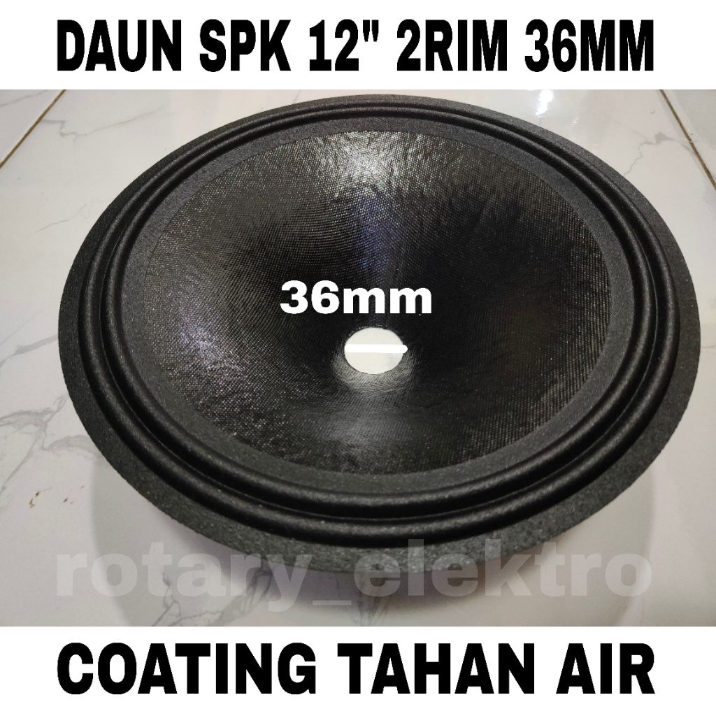 DAUN SPEAKER 12INCH 12" 2RIM 36MM TINGGI 8.5CM COATING DAUN JERUK