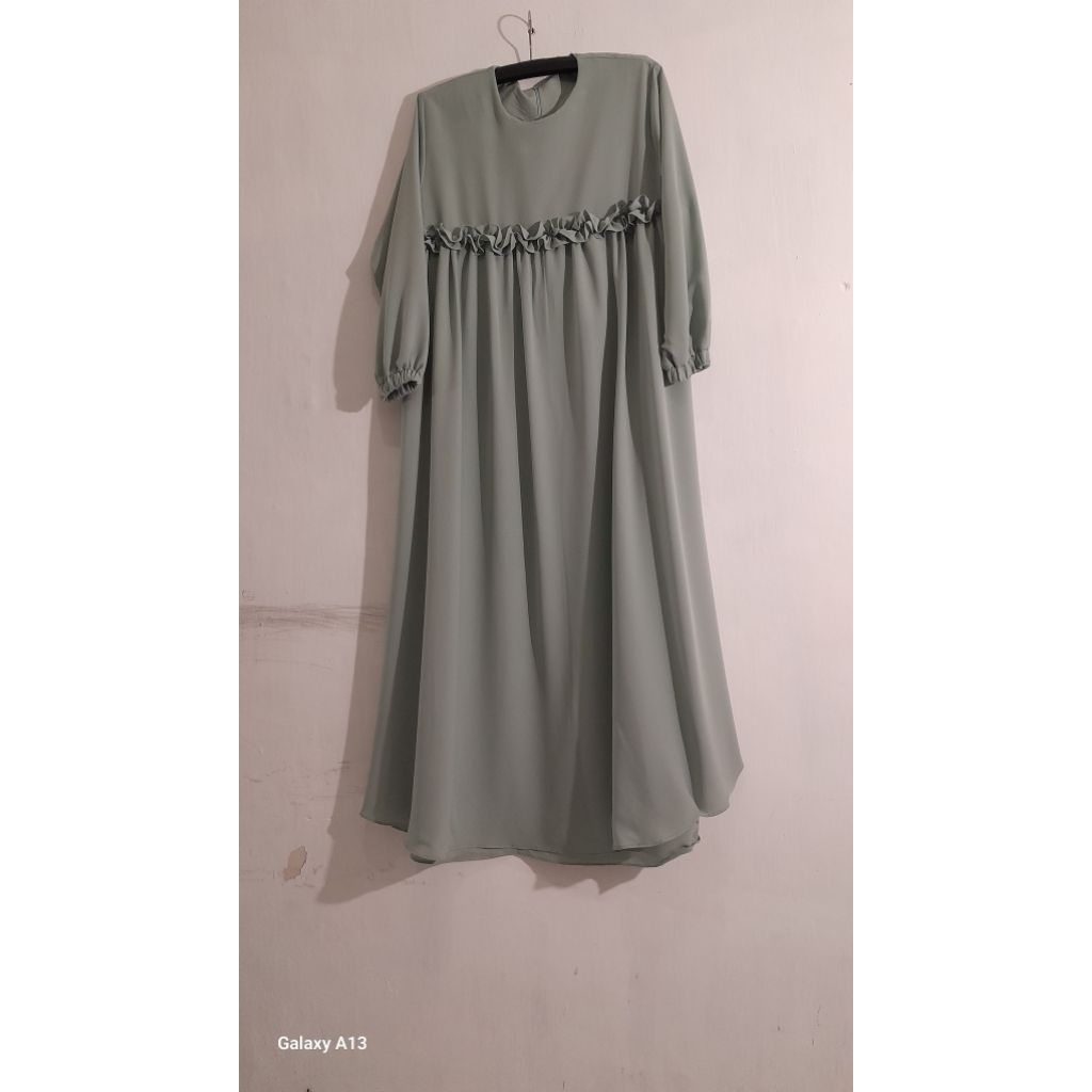jubah biuty hijau sage