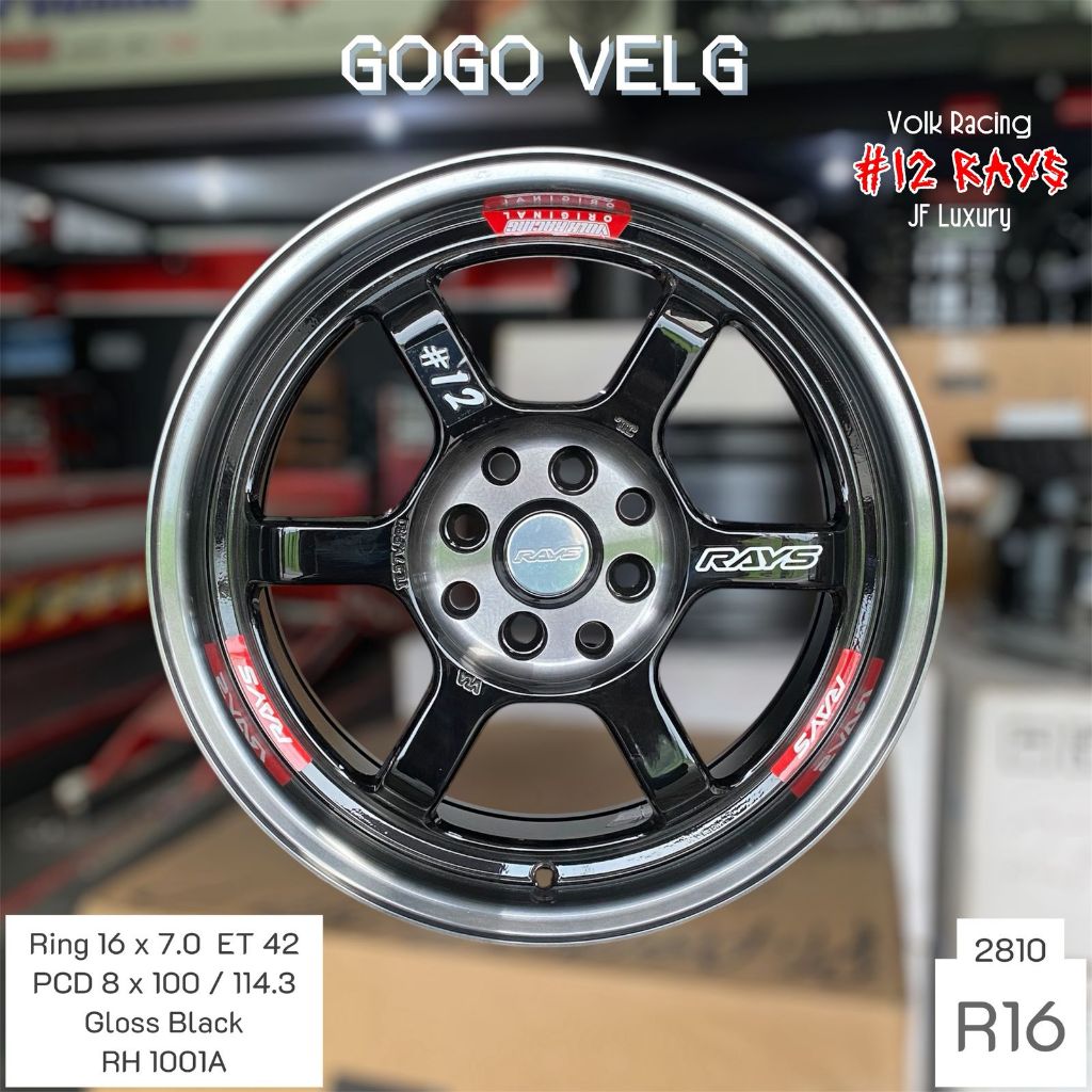 Velg Mobil R16 Te37 PCD 8X100/114,3 ET 42 Lebar 7 Jazz Avanza Yaris Swift Vios Mazda2 Baleno Ring 16