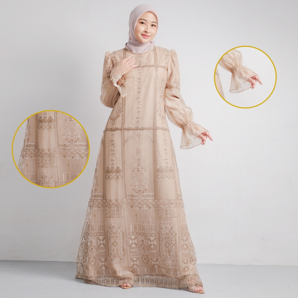 Qoni | Gaun Eloise | Gaun Pesta Premium | Gaun Payet | Mewah