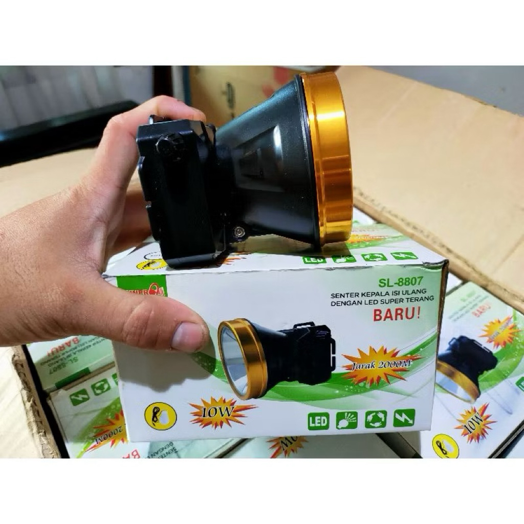 Sunpro SL-8807 Senter Kepala Jarak Pandang 2000m