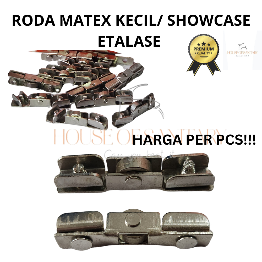 Roda Matex Kecil Stainless Steel Premium/ roda etalase showcase real pict/ Pintu Etalase Kaca Geser/