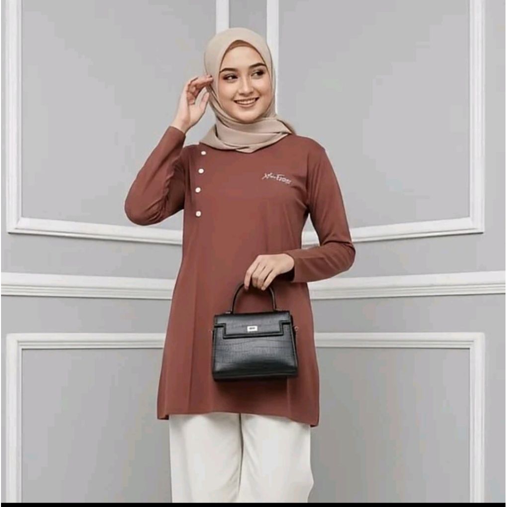 Tunik wanita atasan muslim wanita cewek bahan cotton combed 20s tebal