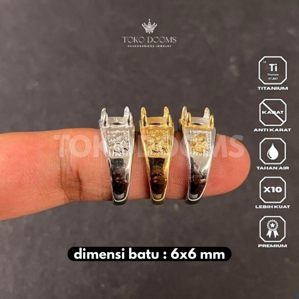 ring cincin emban model cakar naga [TITANIUM] 6x6 super elegan mewah