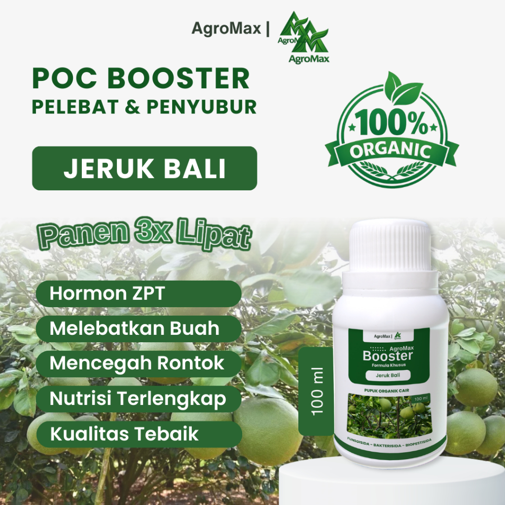Pupuk Organik Cair Booster Jeruk Bali 100ml - POC dan ZPT Perangsang Bunga dan Pembesar Buah, Pengur