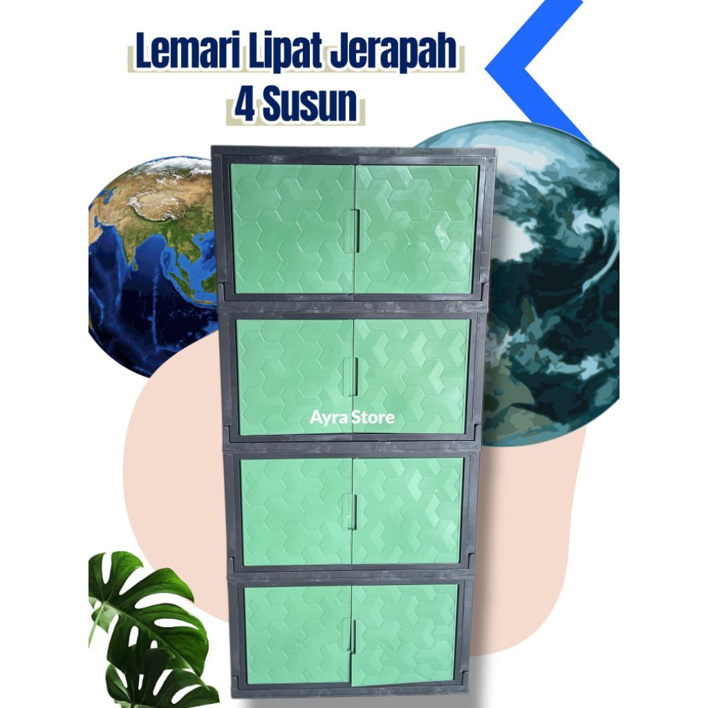 LEMARI LIPAT JERAPAH TRI J 4 SUSUN/ LEMARI PLASTIK SERBAGUNA