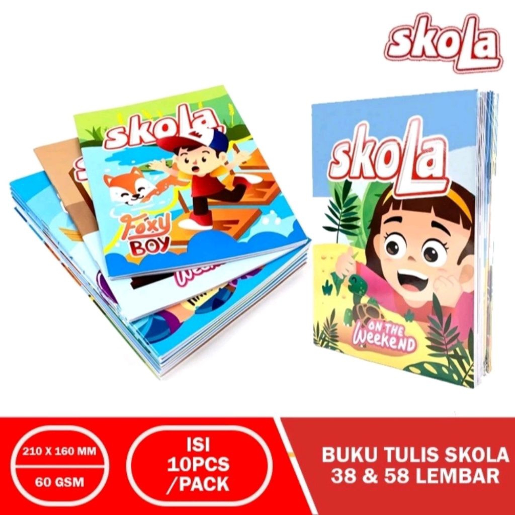 Buku Tulis Skola By Sidu 38 58 Lembar (1 Pack Isi 10 Buku)