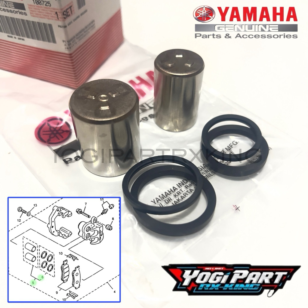 PISTON ASSY KALIPER CAKRAM REM DEPAN RX KING NEW SCORPIO ORIGINAL YAMAHA 5BP-W0057-00