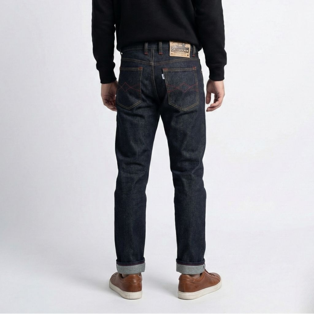 NEW Celana Jeans Raw Denim 16 oz Selvedge accent