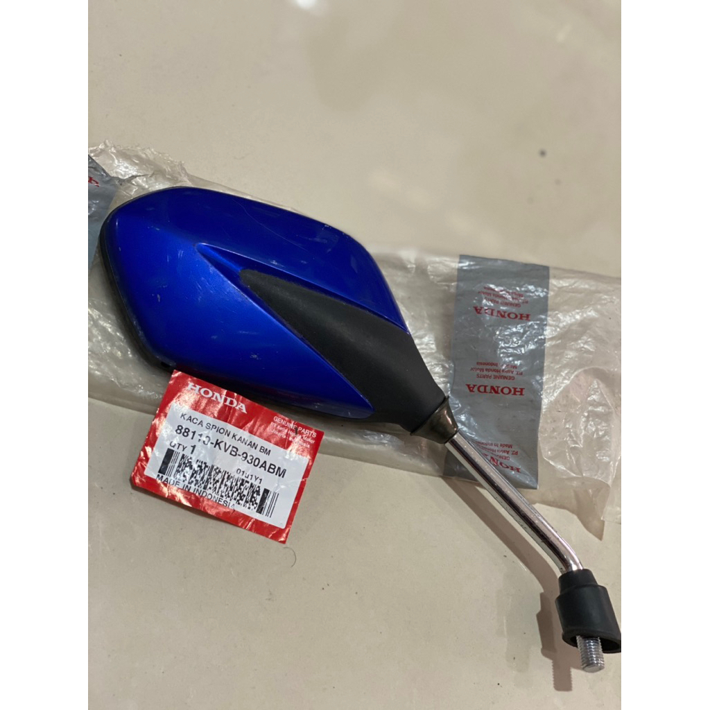 SPION MIRROR KANAN HONDA VARIO KARBU LAMA OLD BIRU ORI AHM 88110-KVB-930ABM