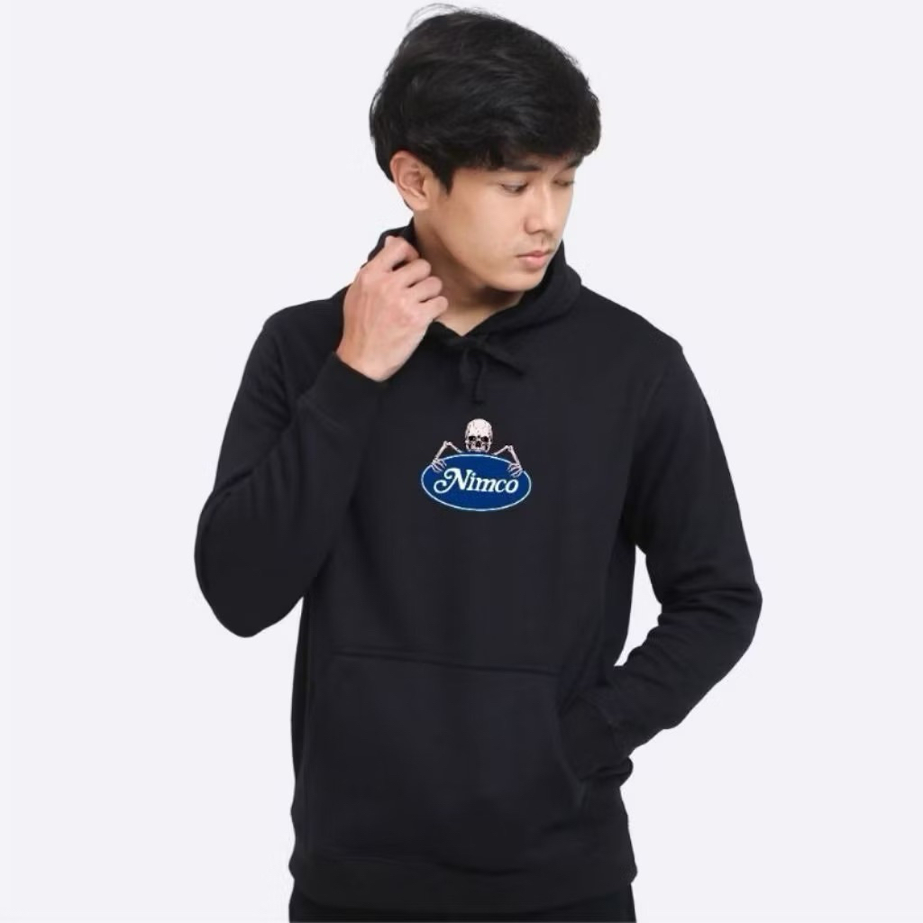 Hoodie Nimco Hitam NM00042 Sweatershirt Pria Wanita