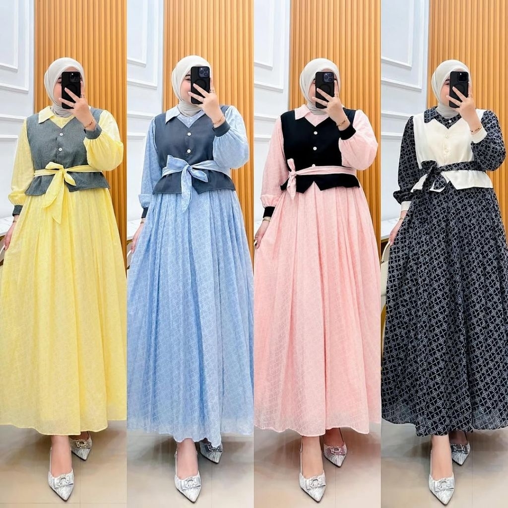 AYUNA DRESS BY YUNA FASHION / GAMIS ROMPI REMAJA / GAMIS TANCEL / RAYA DRESS / GAMIS LEBARAN VIRAL /