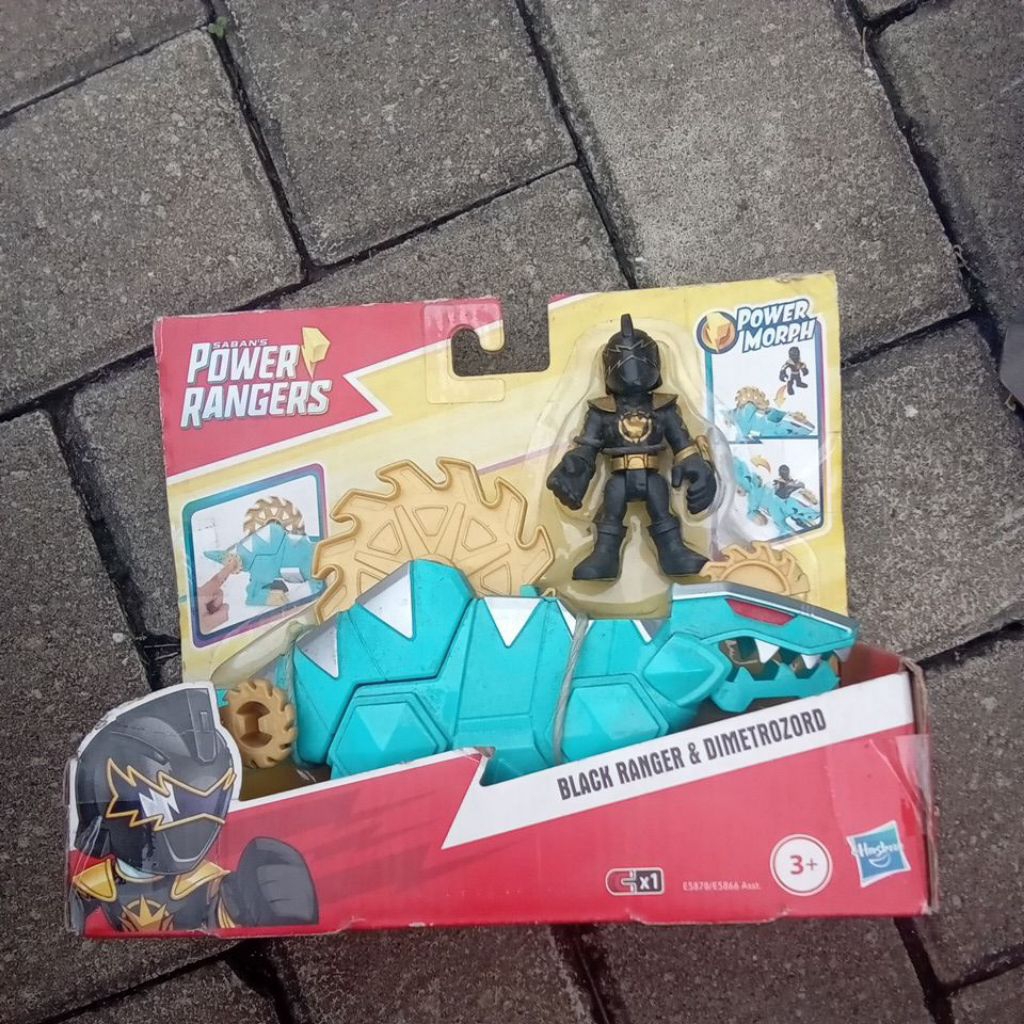 black ranger & dimetrozord hasbro power rangers