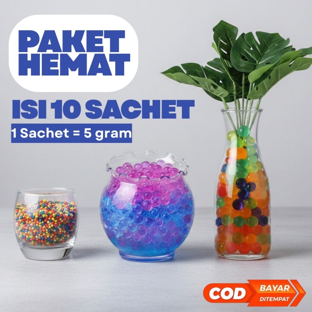 Grosir Paket Hemat Hidrogel Media Tanam Waterbead / Orbeez / Bobba Warna Warni / Hydrogel Termurah 5