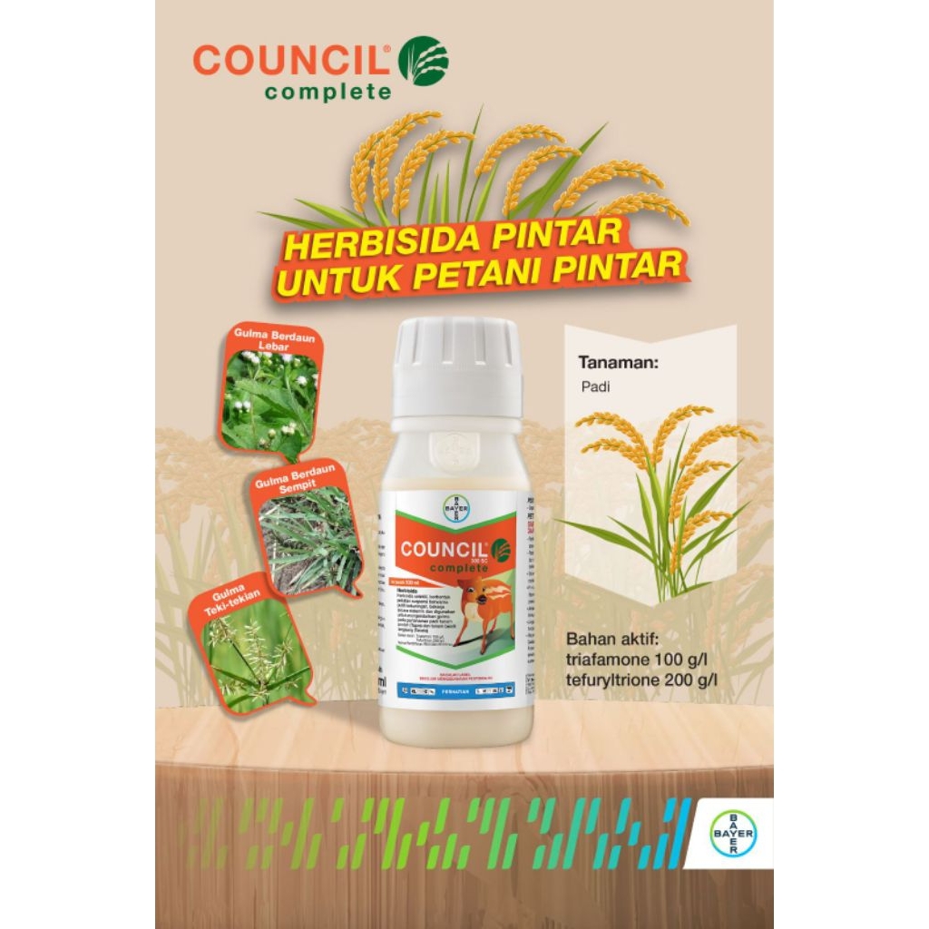 Herbisida COUNCIL Asli 50 ml Pembasmi Gulma Sawah Paling Ampuh  Obat Gulma Cepat Kerja untuk Rumput 