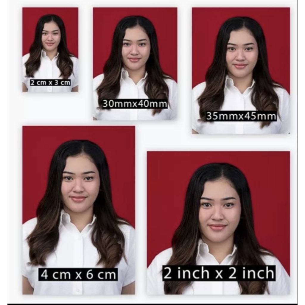 Pas foto (Cetak foto) ukuran 2x3, 3x4, 4x6dll.