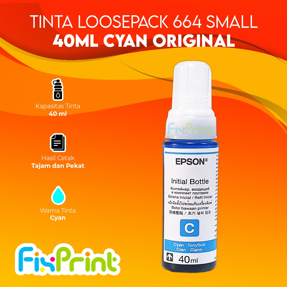 Tinta Epson Refill Original 40ml T664 664 Cabutan Printer L120 L121