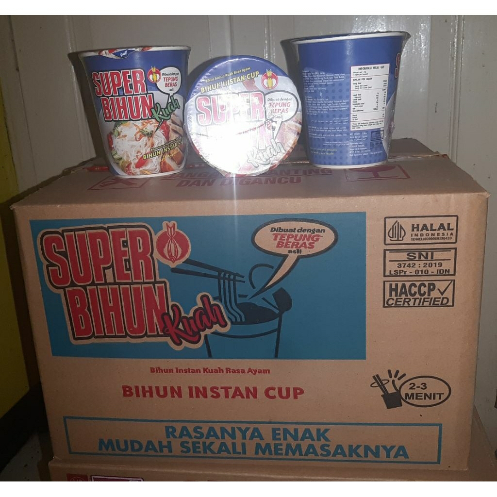 Biun Instan Cup / Super Bihun Cup 51 Gr Dus isi 24 Cup.