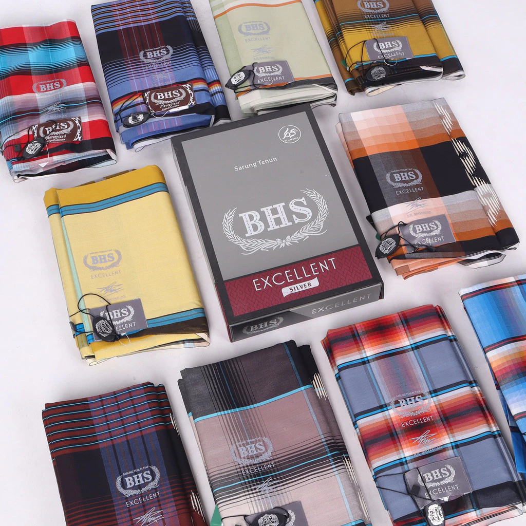 Sarung BHS Excellent Silver Motif TKB KBS Warna Mix Tanda Tangan