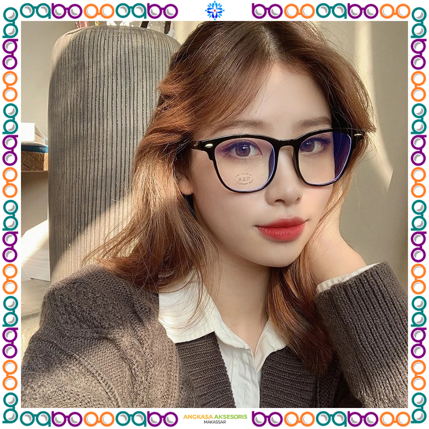 A29 Kacamata Gaya Bening Bulat Kotak Lonjong Fashion Korea Anti Radiasi Viral Trendy Kekinian Murah 