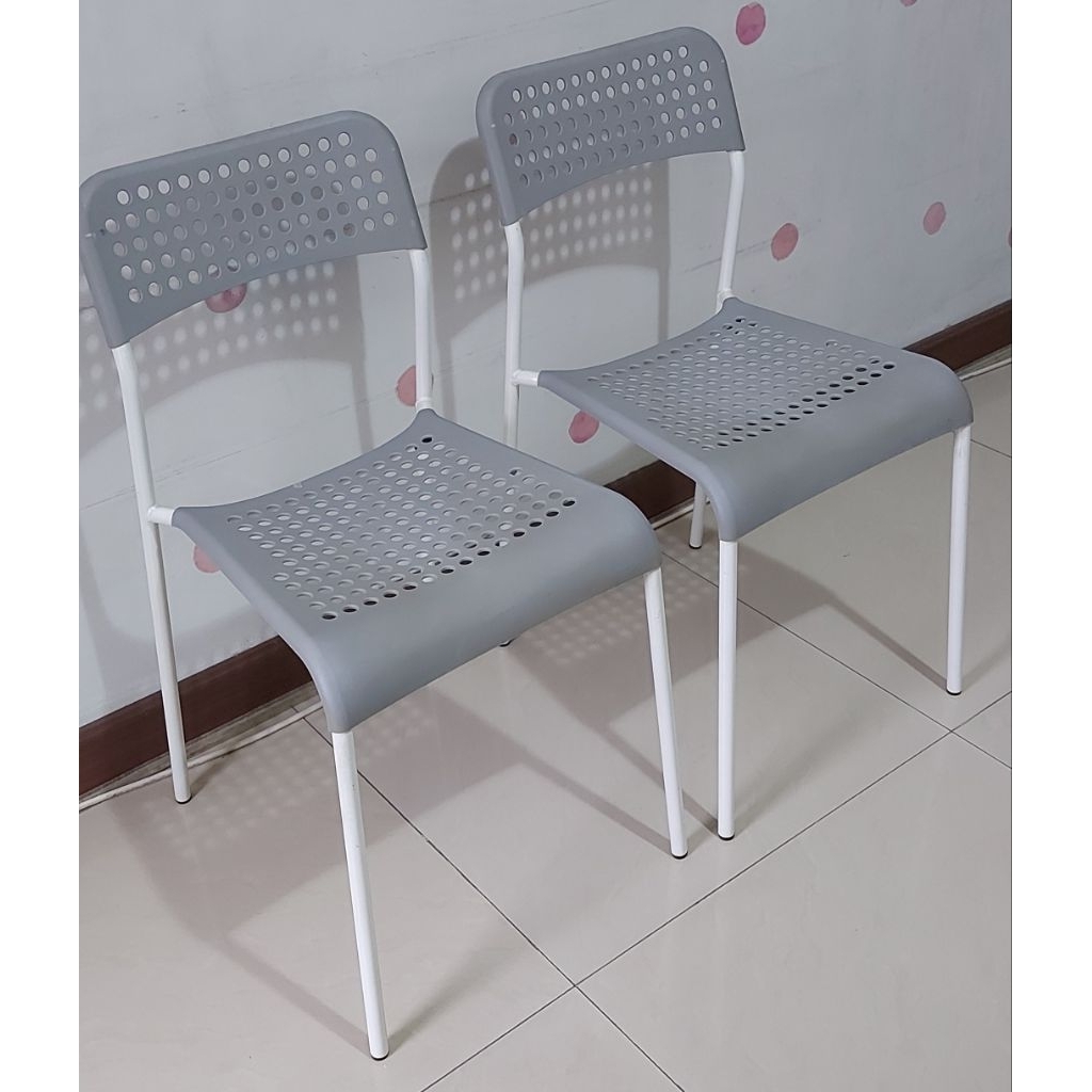 Kursi IKEA minimalis dengan sandaran punggung abu / ADDE / SANDSBERG