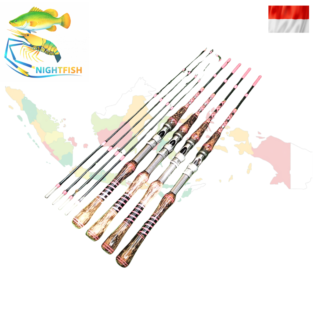 joran pancing udang/ikan dengan gagang kayu nibung panjang 120 - 150cm