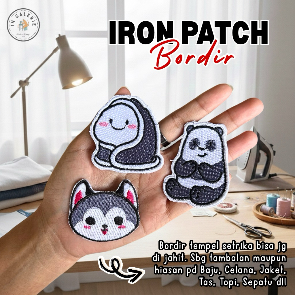 ( Tinggal Setrika ) Iron Patch Bare Premium Emblem Bordir Baju Tembelan Kaos Tempelan Celana Tambala
