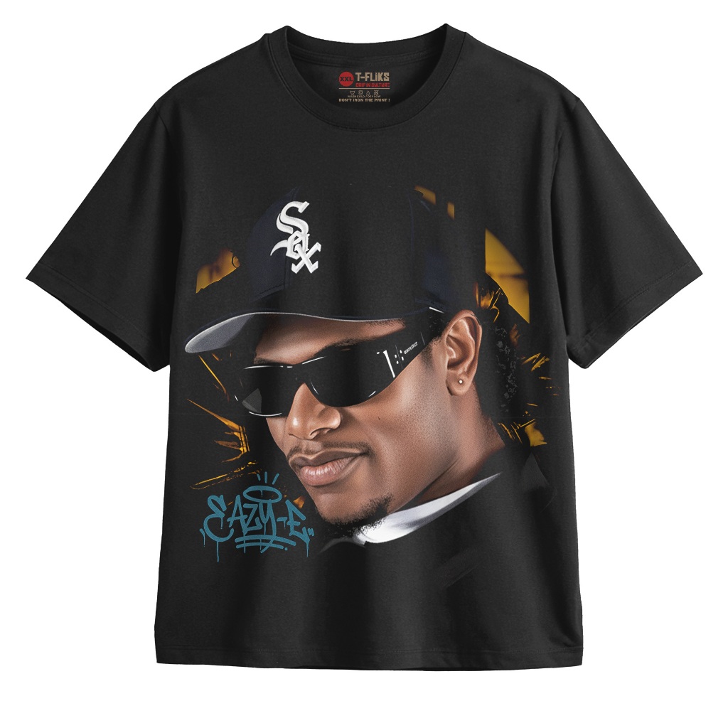 EAZY-E KAOS BAND TSHIRT OVERSIZE UNISEX HITAM - TFLIKS