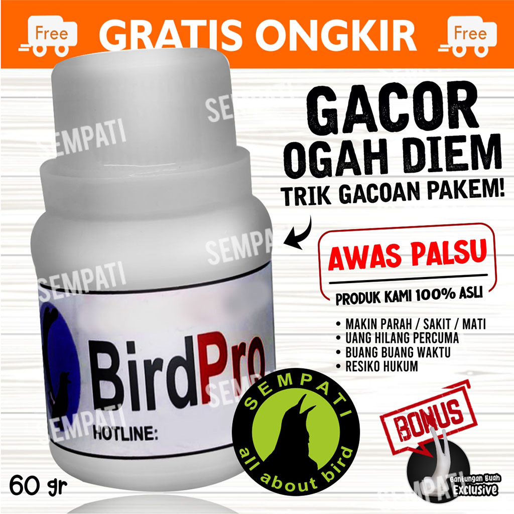 SEMPATI Bird Pro Powder Om Kicau Obat Burung Sakit Lumpuh Macet Bunyi Kalah Mental Tidak Turun Tangk