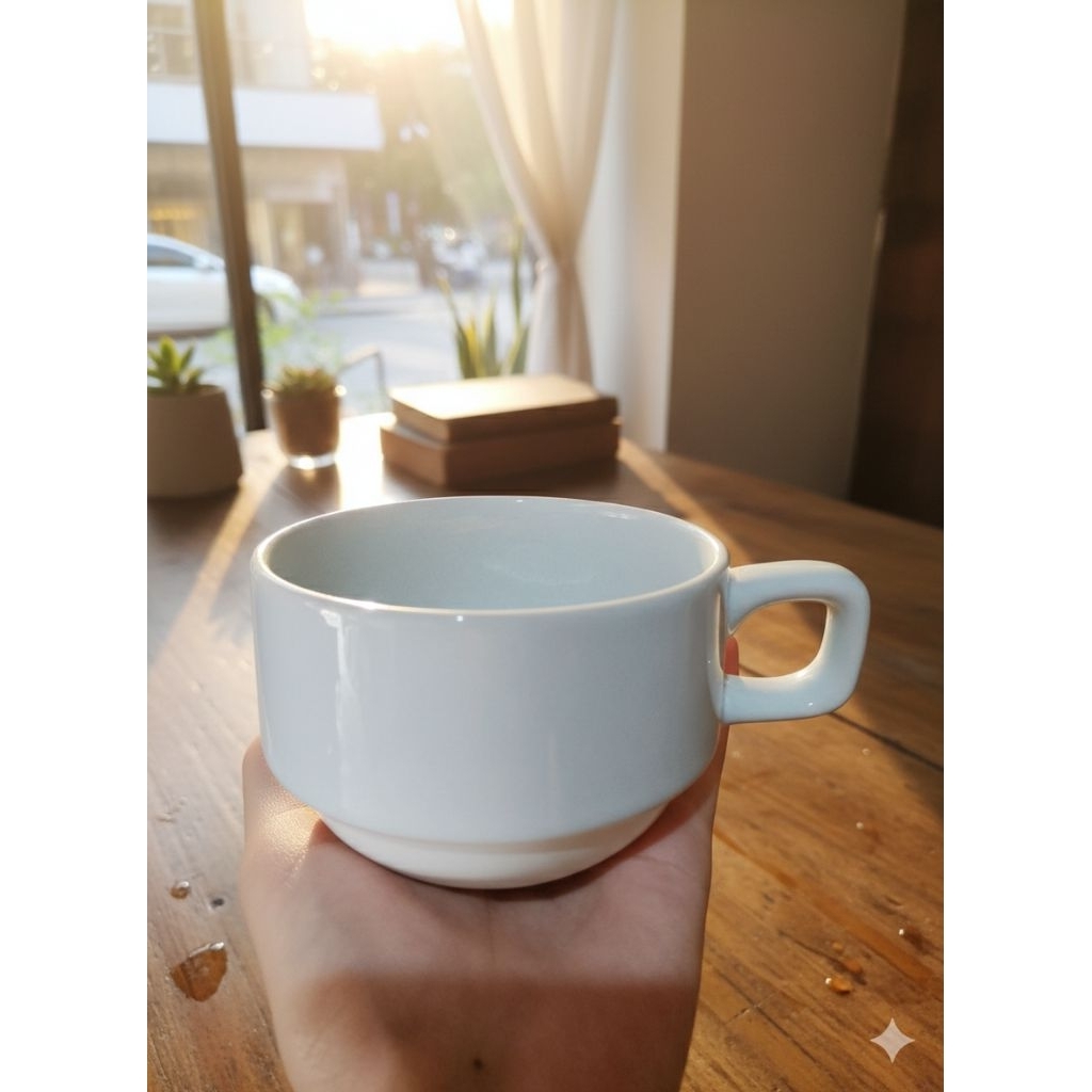 MUG PUTIH POLOS/CANGKIR TEH/CANGKIR STANDAR