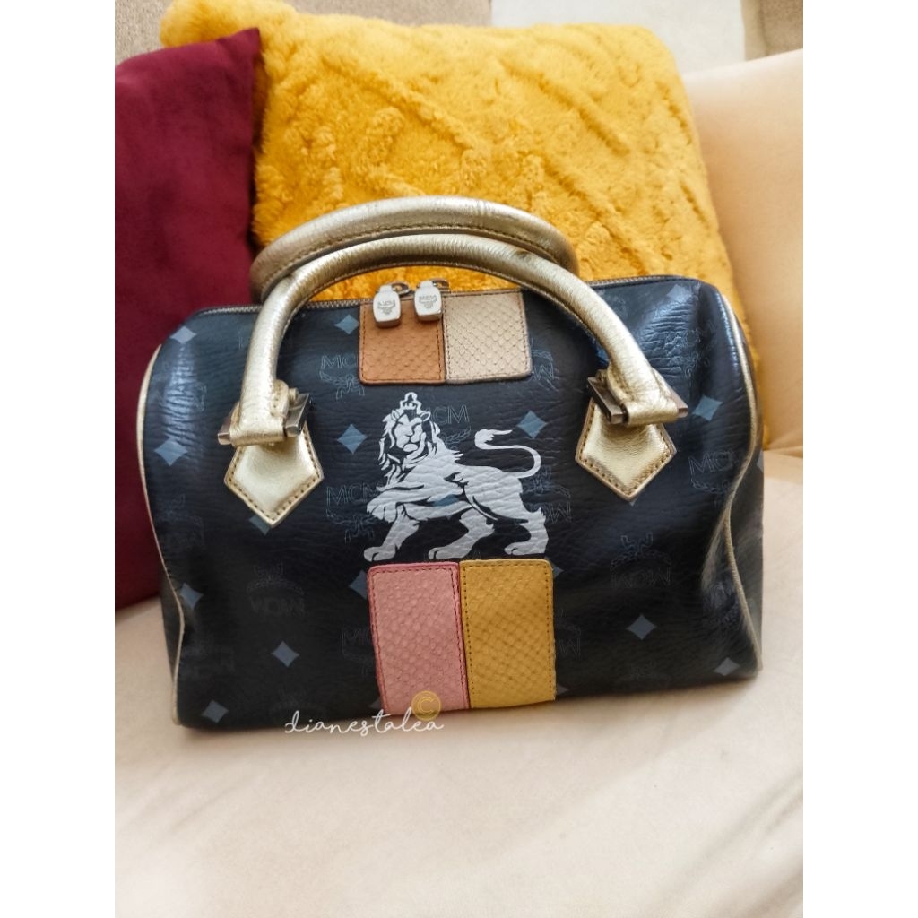MCM Princess Lion Boston Bag