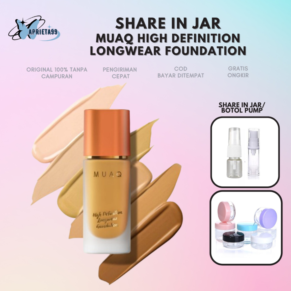 Share in Jar MUAQ High Definition Longwear Liquid Foundation Sumatera Jawa Kalimantan Sulawesi PAPUA