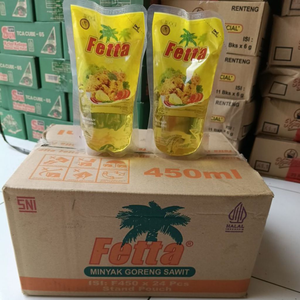 Grosir Minyak Goreng Fetta 450ML 1dus Isi 24PC Exp 24 Agustus 2027
