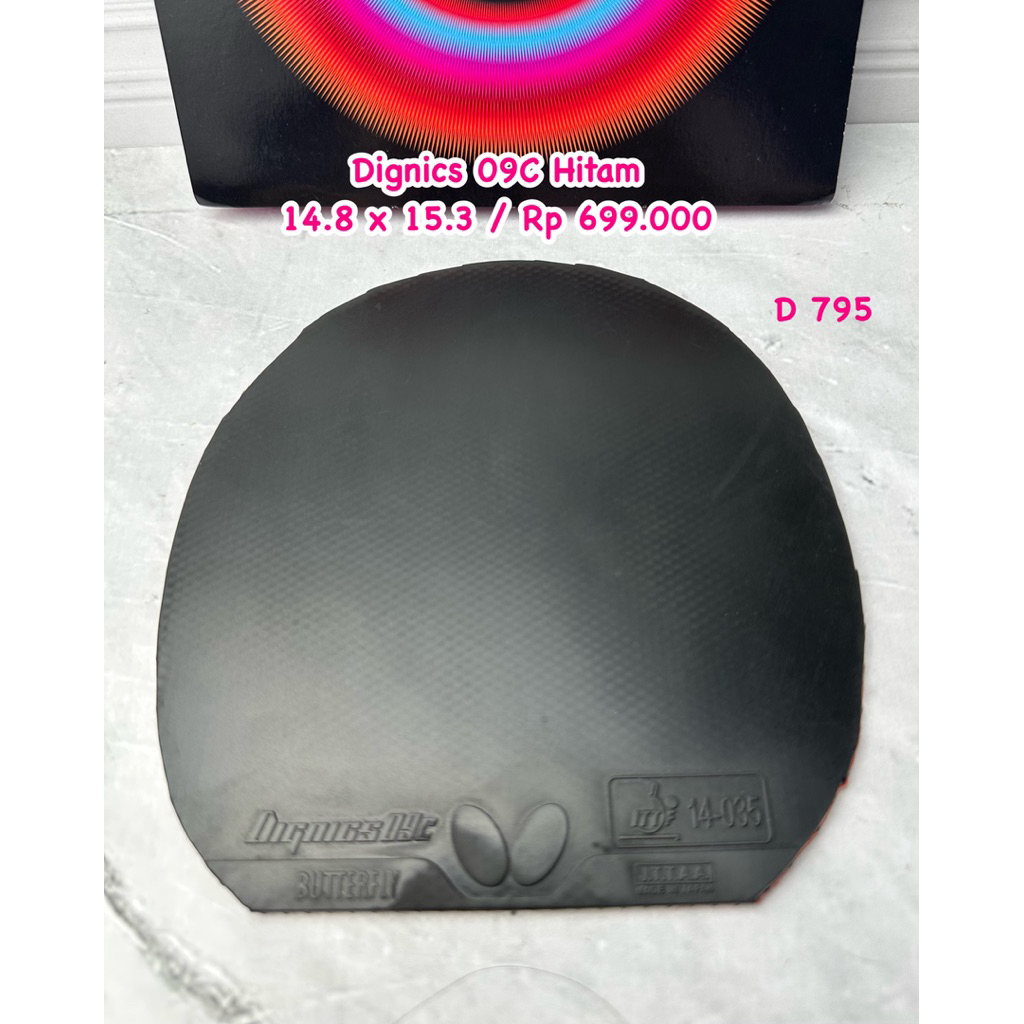 second karet pingpong tenis meja dignics 09C Hitam original market jepang