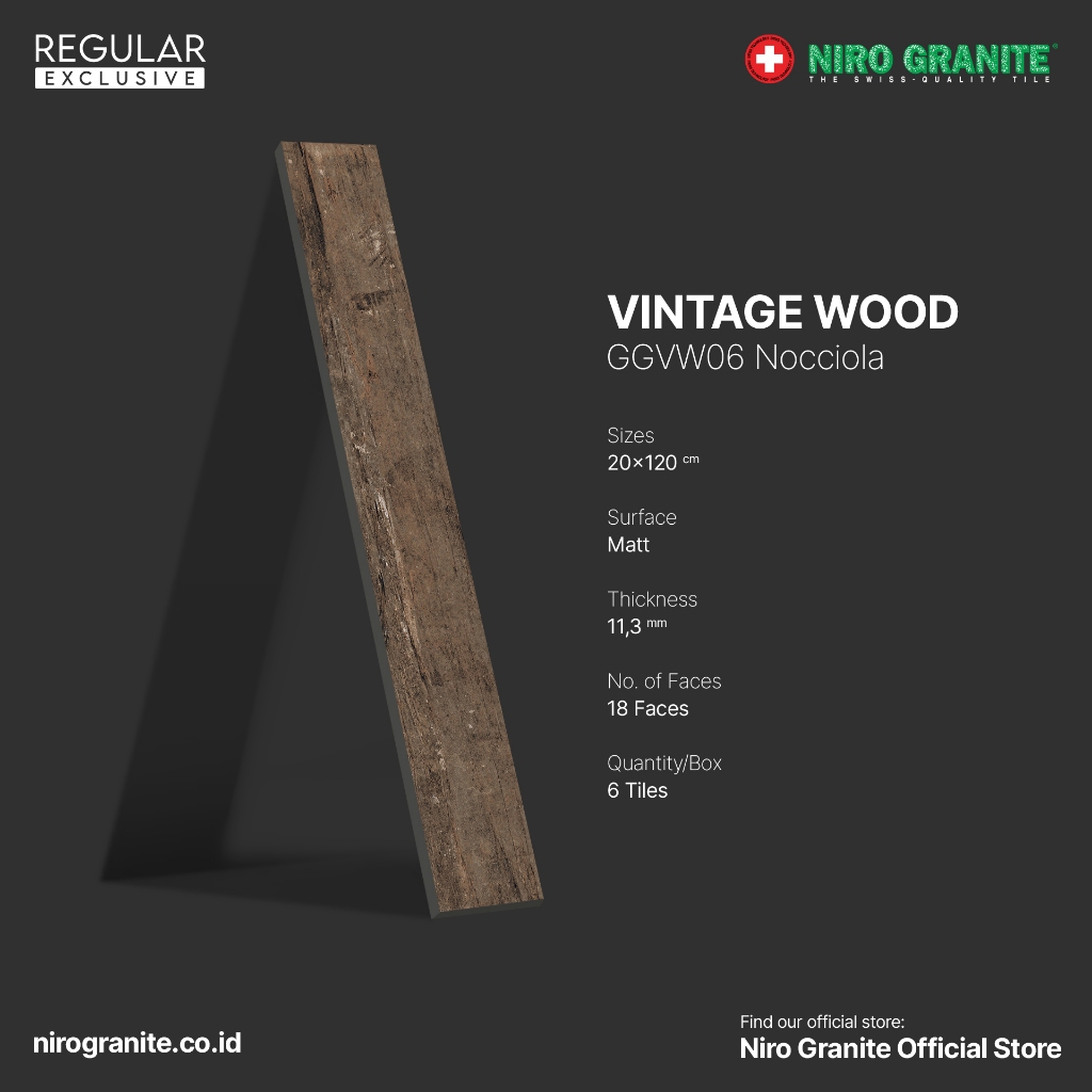 NIRO GRANITE 1st Grade - Vintage Wood GGVW06 - Matt - 20 x 120