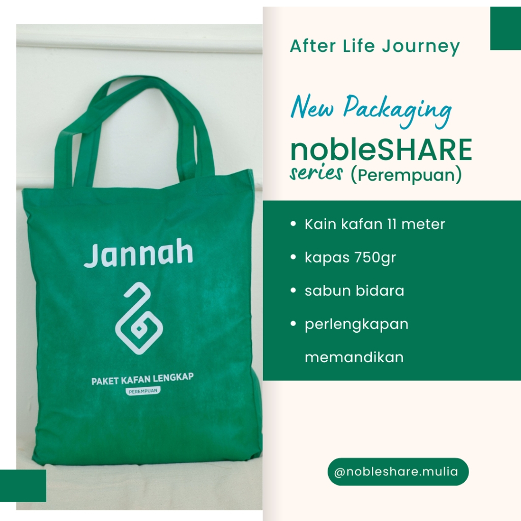 JANNAH - Paket Kain Kafan Perempuan /kafan laki-laki / kain kafan 1 set