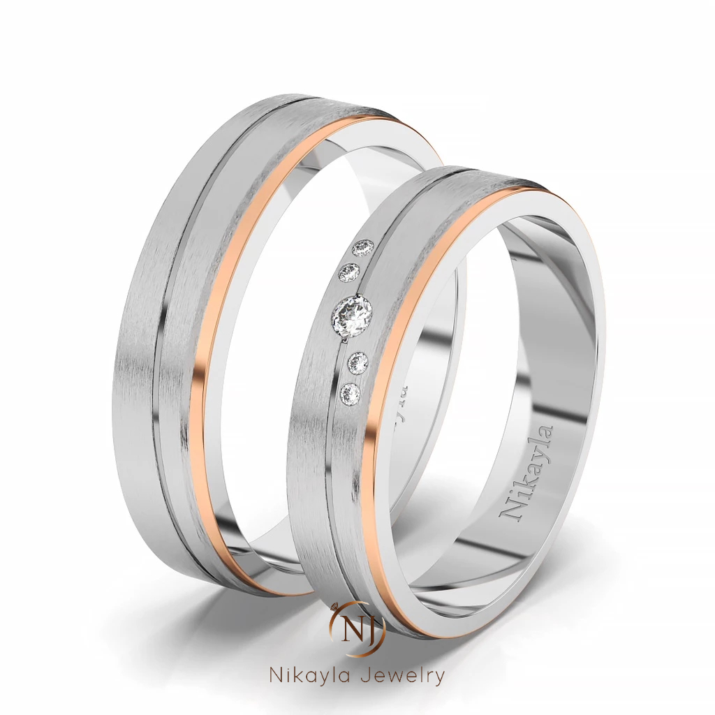 Nikayla Jewery - Cincin Couple Palladium 1.5K Murni Elegan