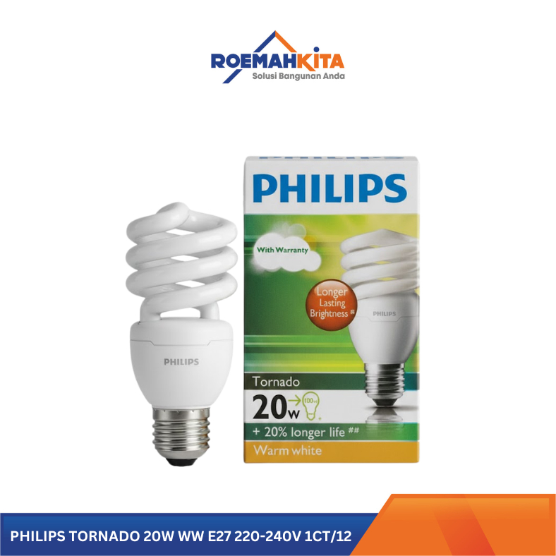 LAMPU PHILIPS TORNADO 20W WW E27 220-240V 1CT/12