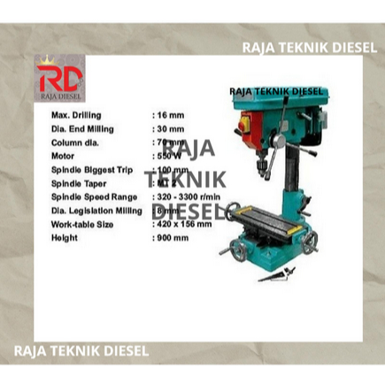 Wipro Mesin Drilling & Milling 16 mm Bor Duduk 16mm ZX 7016 ZX7016 ORI