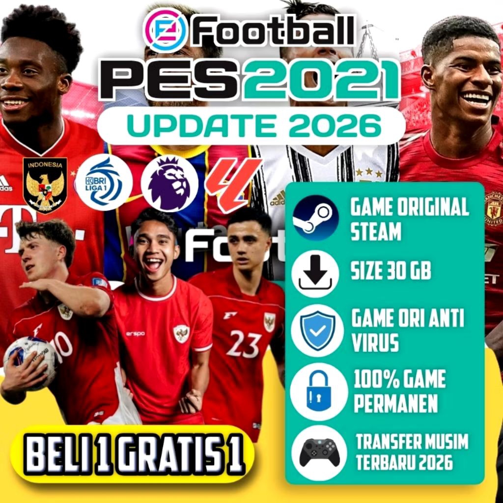 GAME PES 2021 UPDATE 2026 ORIGINAL STEAM OFFLINE PC/LAPTOP