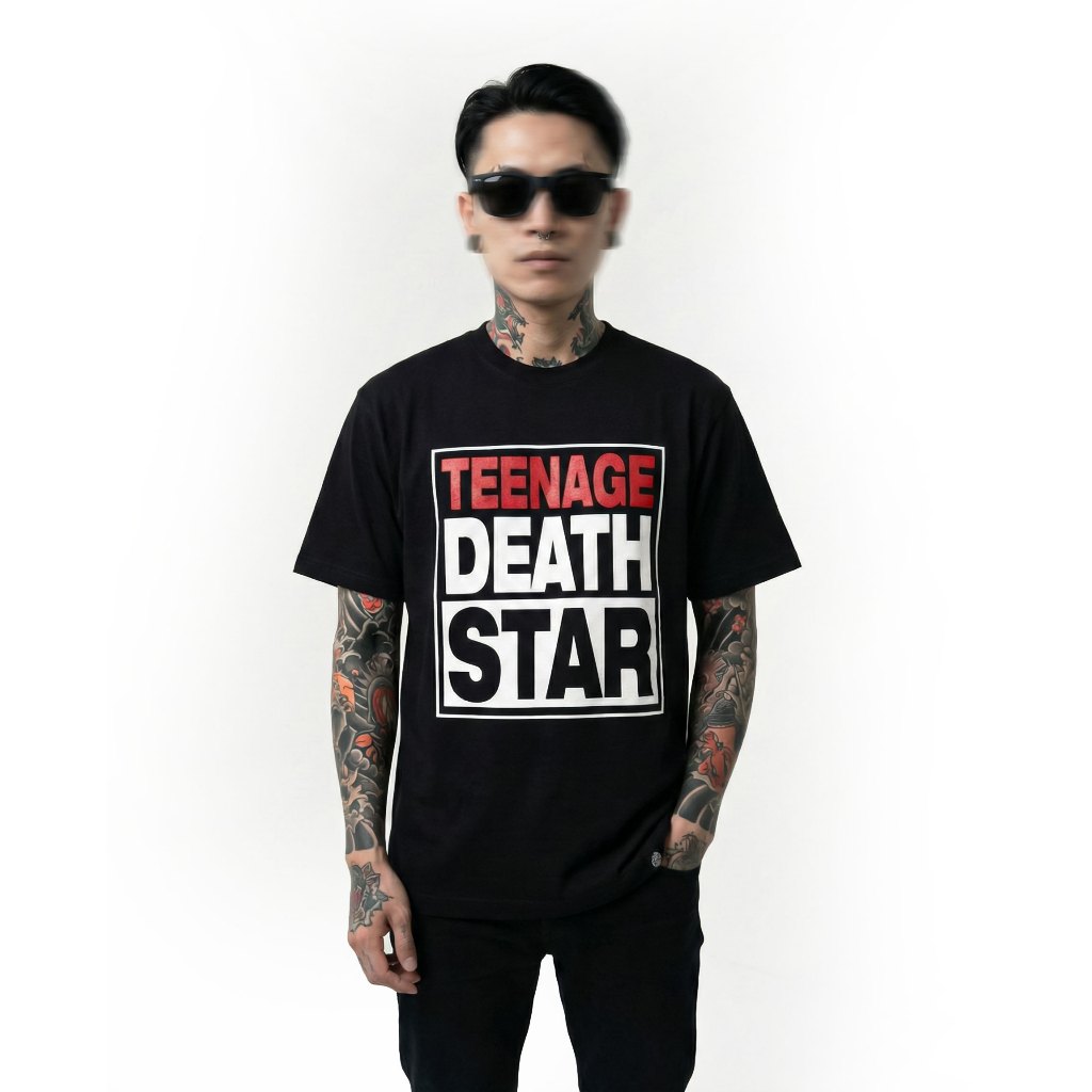 Metalgear Music 100% Cotton Baju Kaos     Tshirt Teenage Death Star - Vision Black Katun S-XXL