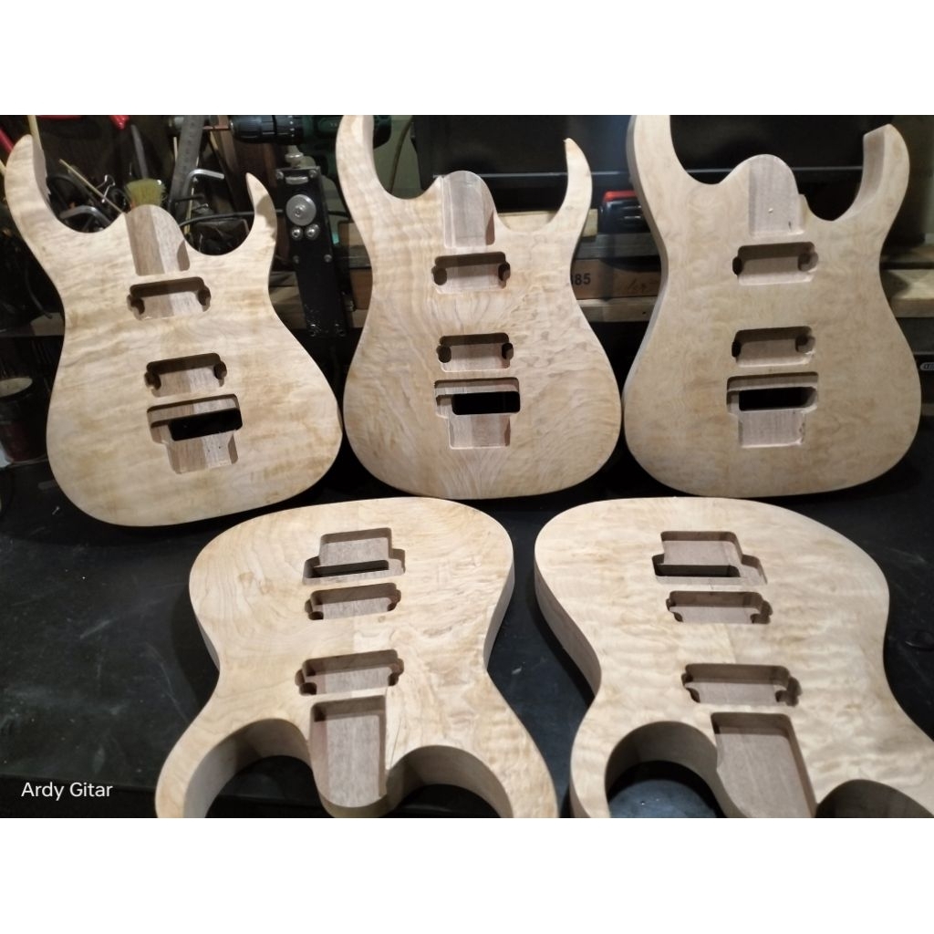 Body gitar Ibanez RG unfinising sudah vener