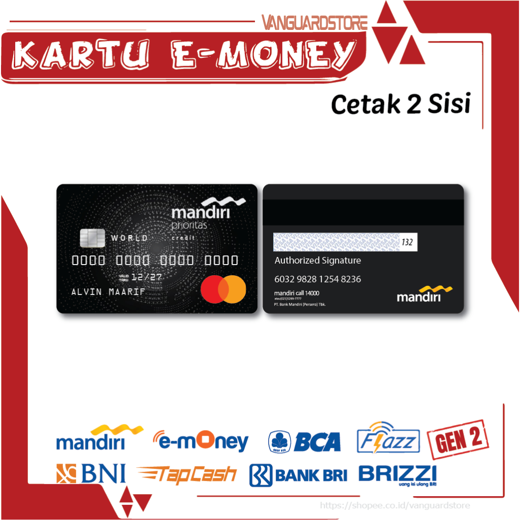KARTU E MONEYDEBIT CREDIT BLACK MASTERCARD PRIORITAS MANDIRI FLAZZ BCA BNI TAPCASH BRIZZI BRI- 2SISI