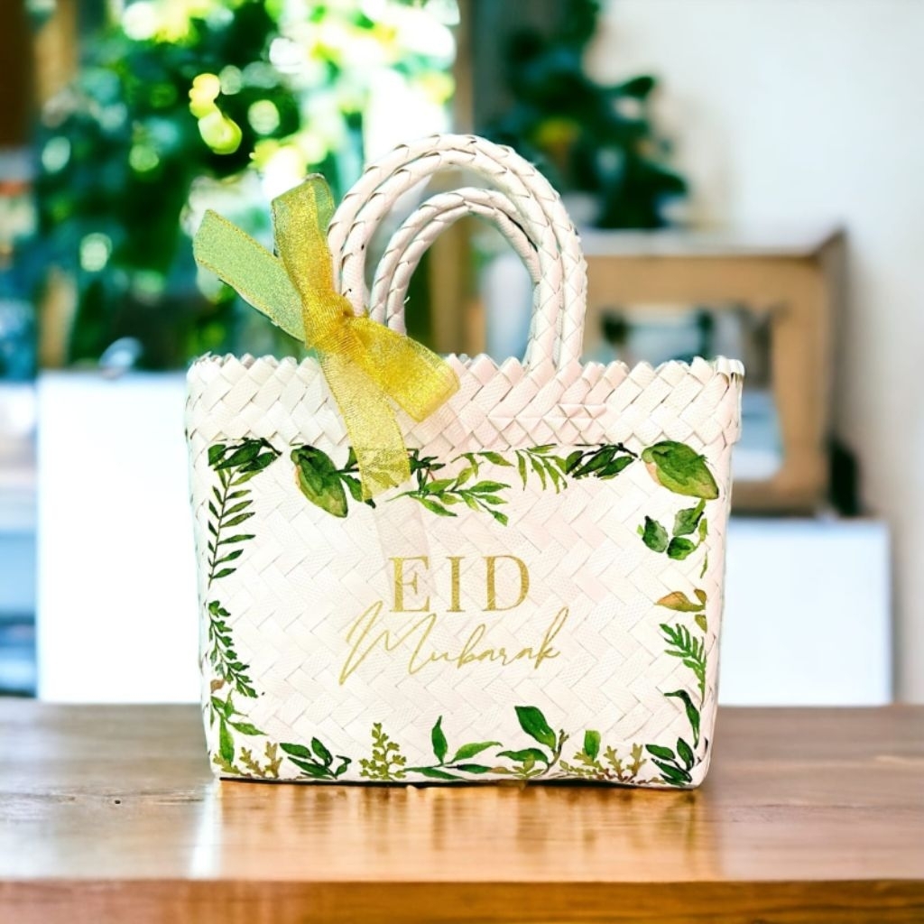 Tas Anyaman Plastik Decoupage Hamper Lebaran