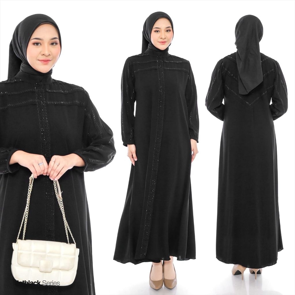 gamis abaya payet / gamis arabian abaya / abaya jetblack
