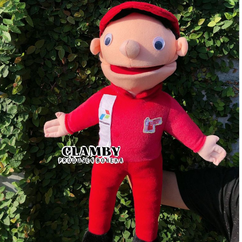 Boneka Tangan Muppet Profesi Pertamina / Operator SPBU Boneka Tangan / Mainan Edukasi Anak