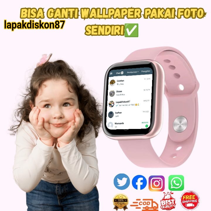 Jam Tangan Pintar Hp Android Smartwatch T55 Anak Pria Wanita Dewasa Layar Sentuh Monitor Kesehatan P