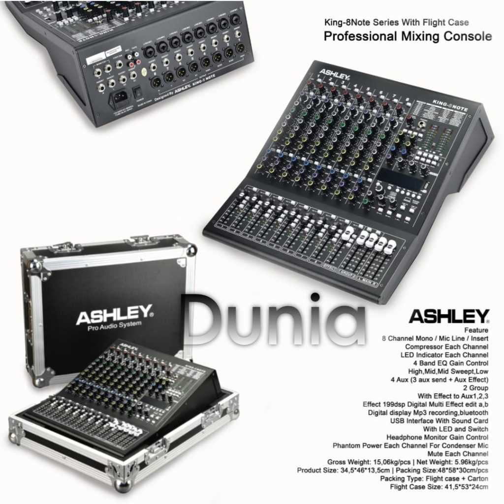 Mixer Ashley King 8 Note Original 8 Channel Interface USB - Bluetooth