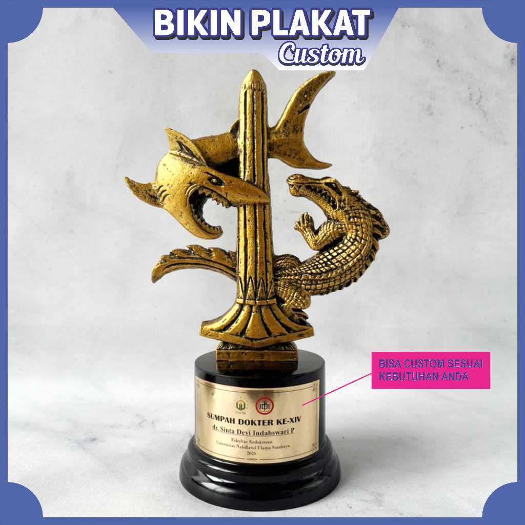 Piala MASKOT KOTA SURABAYA  Souvenir Logo Surabaya plakat tropy