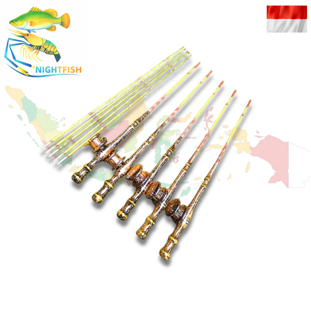 pancing udang model yoyo dengan gagang kayu nibung